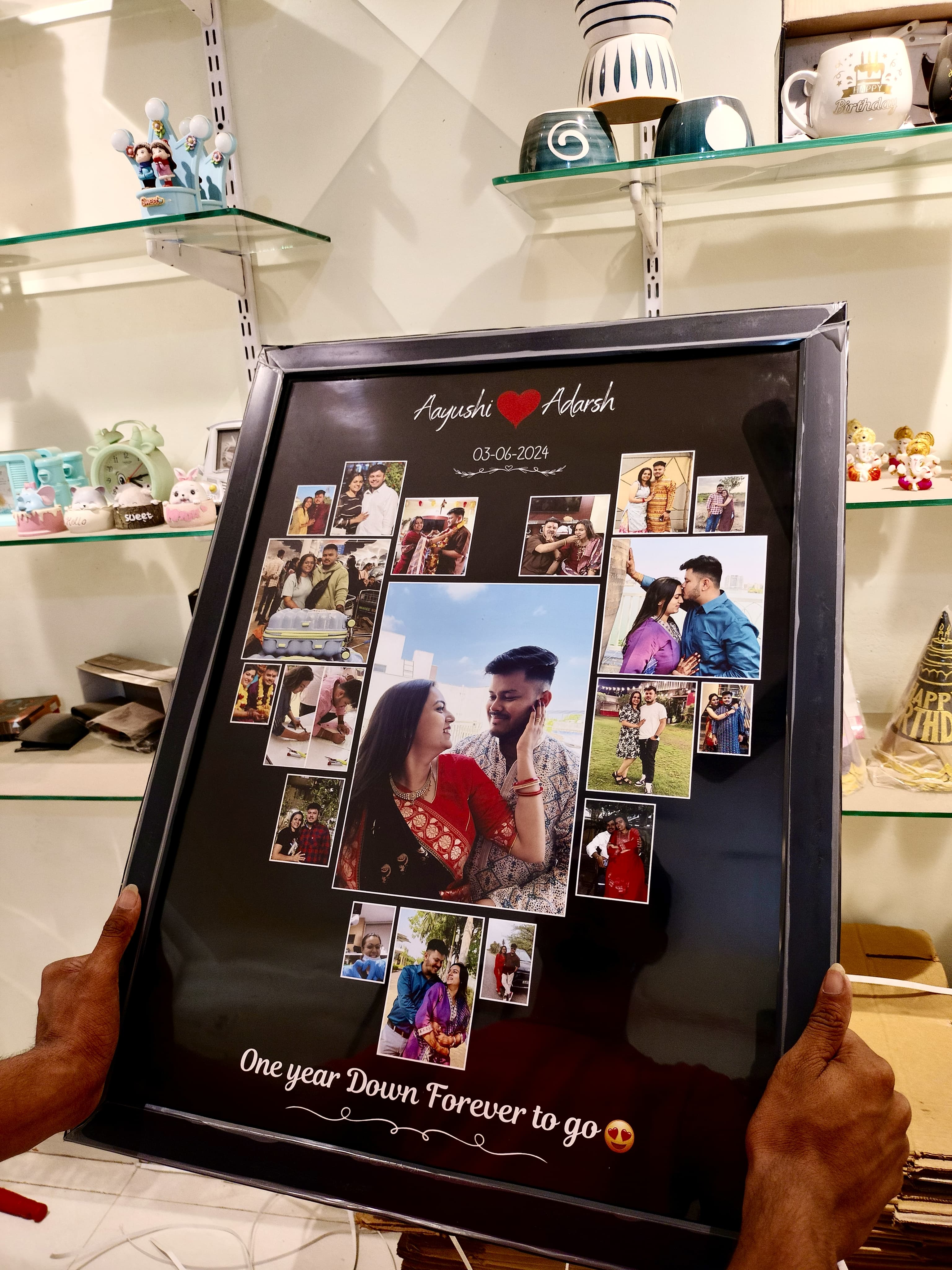 Customized Anniversary Photo Collage Frame – 1st Year Special