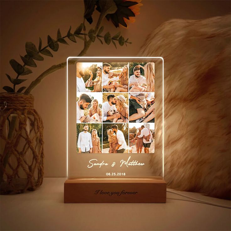 Personalized LED Photo Lamp – Custom Couples Picture Night Light